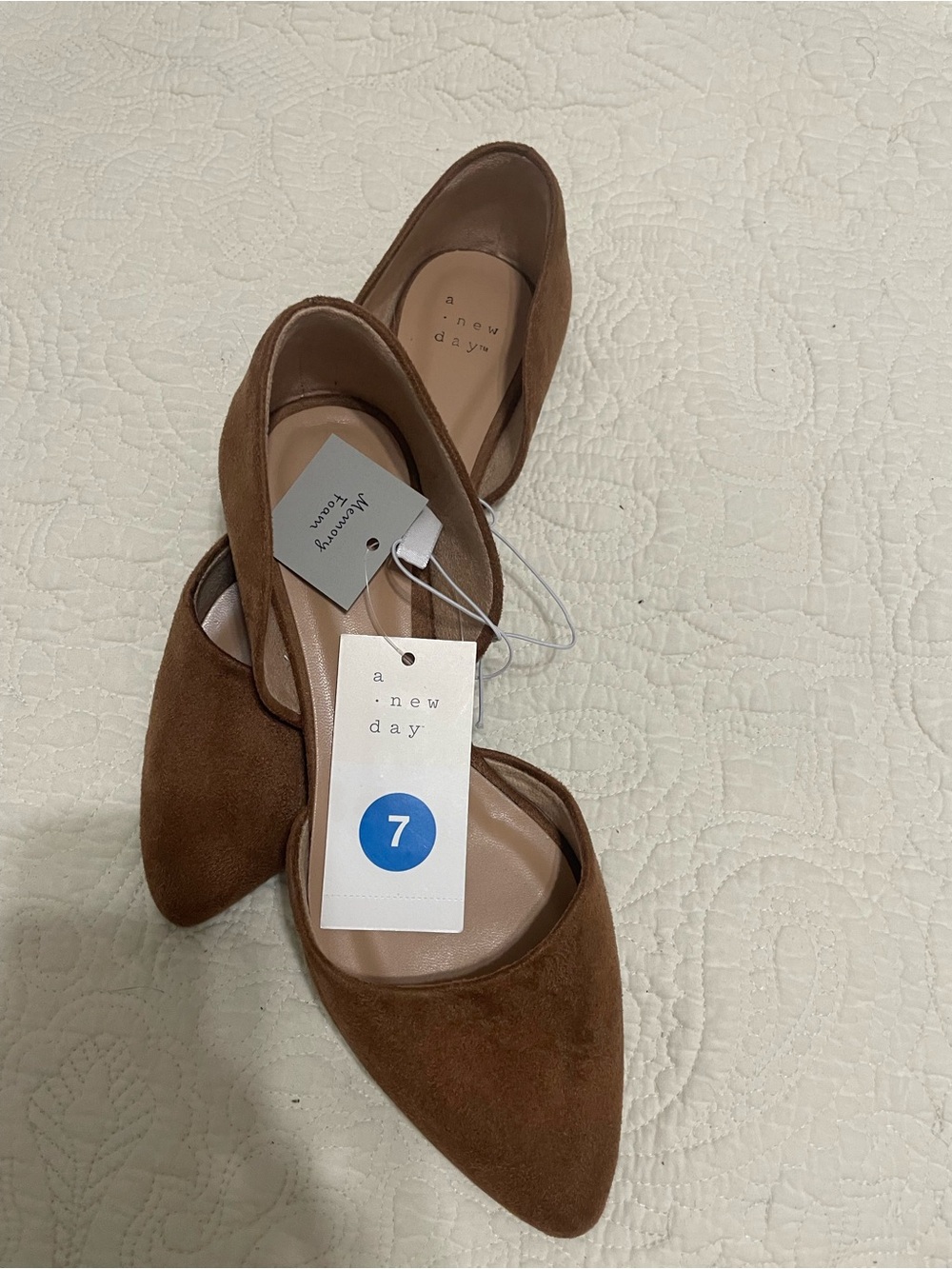 Chestnut Suede Pointed Toe Flats - Women-BNWT-Size 7